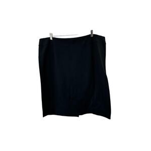 Lands End Black Flat Front Straight Fit Skirt Women's 20W NEW